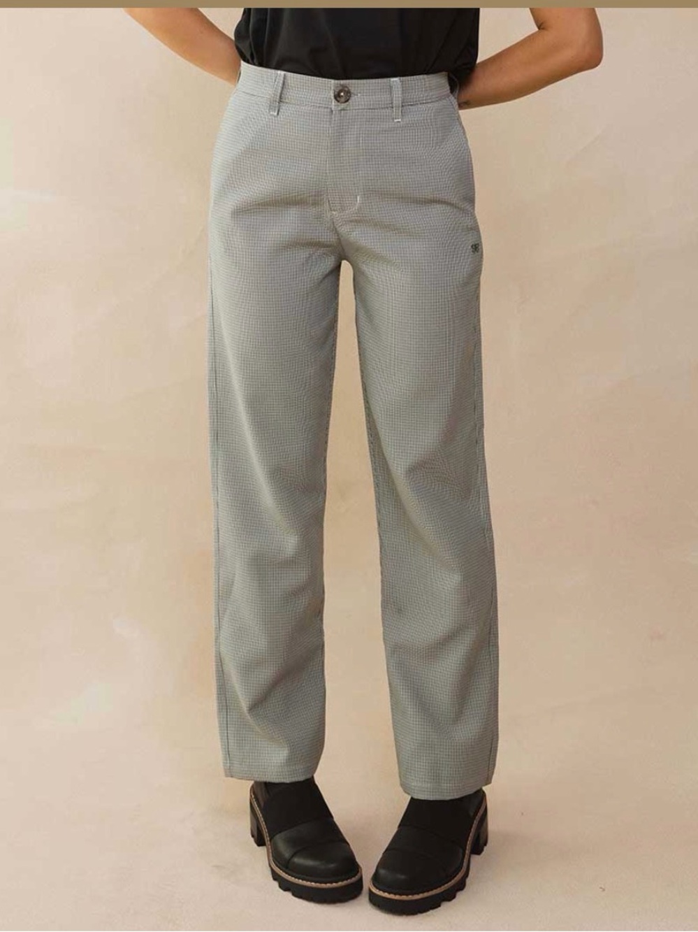NWT! Albion Fit - Tuxedo Pants - GREEN AND BLACK HOUNDSTOOTH